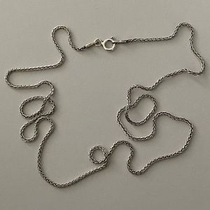 Unisex 925 silver wheat chain necklace